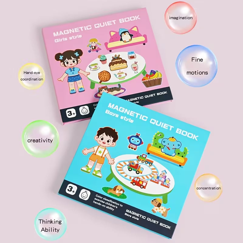 Kids Magnetic Quiet Book with Magnetic Puzzle Stickers