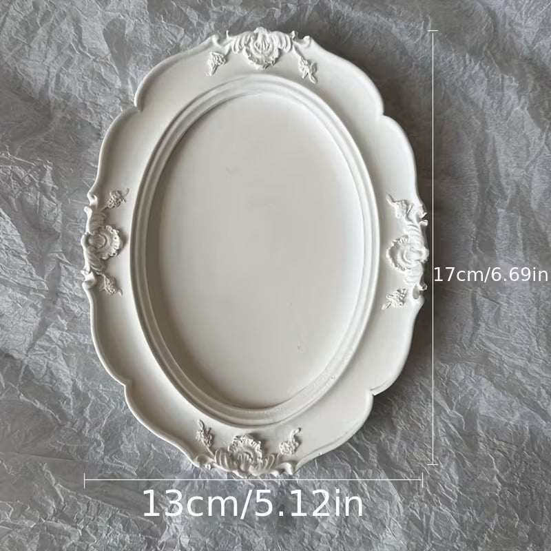 Jewelry Display Tray Creative Styling Gypsum Relief Jewelry Ring Storage Tray European-Style