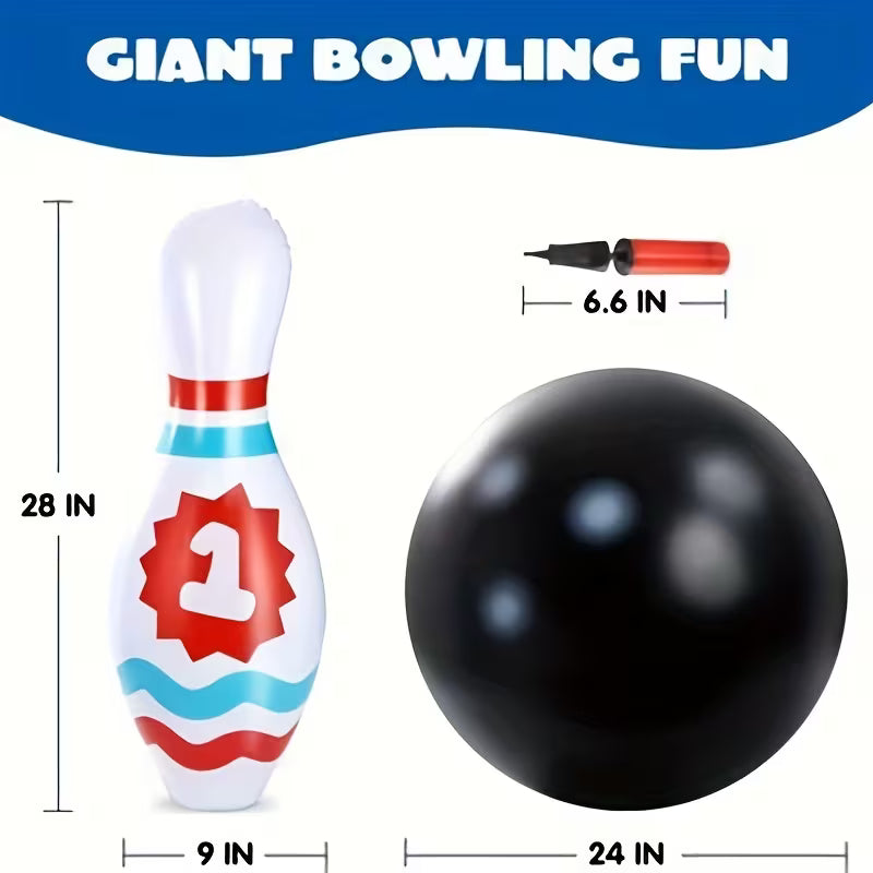 8-Piece Giant Inflatable Bowling Set for Kids and Adults