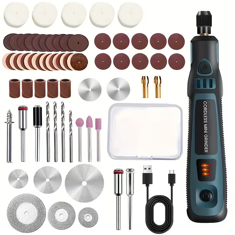 USB- Electric Grinding, Polishing & Drilling Mini Machine with 3-Speed Adjustable Rechargeable Pen