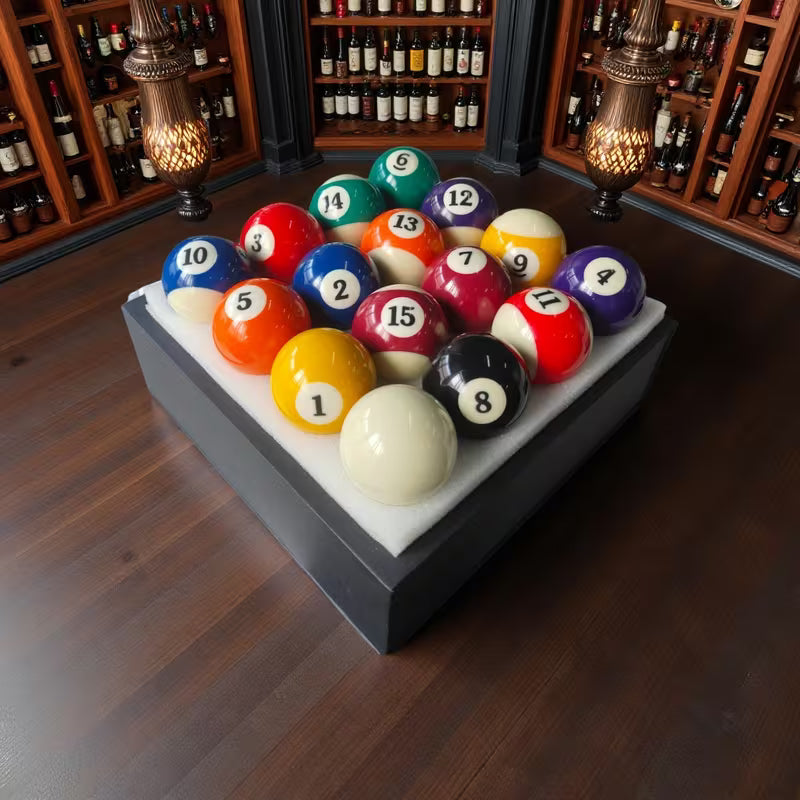 Set of 16 Premium 2-1/4-inch Billiard Balls for 8-Ball Play