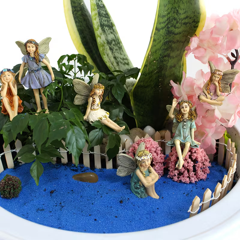 6-Pc Flower Fairy with Various Postures, Fluorescent Wings, Perfectly Integrating The Scene