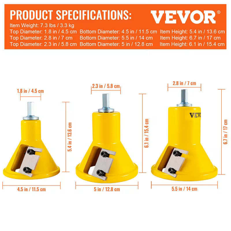 VEVOR Tenon Cutter, 1"/25.4mm & 1.5"/38mm & 2"/50.8mm