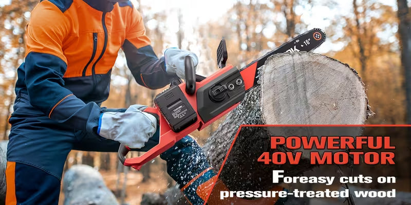 16-inch Brushless Cordless Chainsaw with 2 Batteries-Enhanced Power
