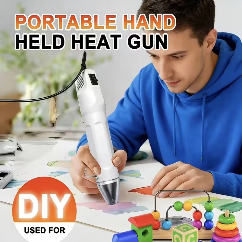 Quick Heating Mini Hot Air Gun, with Reflector Nozzle Portable Hot Air Gun