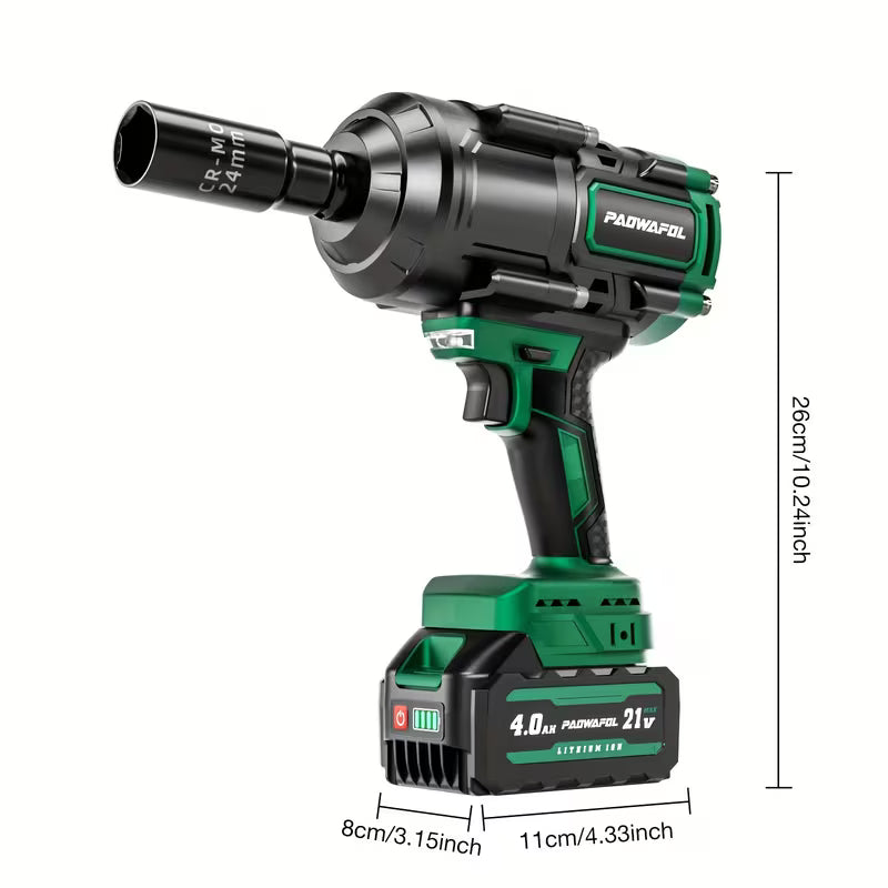 Cordless Impact Wrench, 1500Nm Brushless High Torque 1/2" Impact Electric Wrench