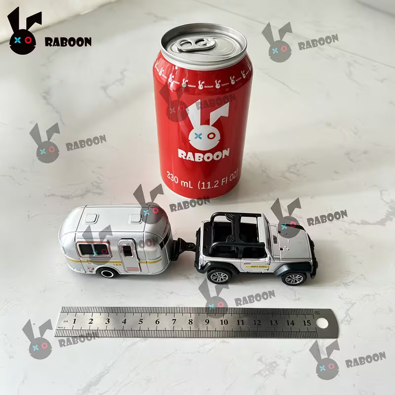 1:36 Alloy Off-road Vehicle + Camping Trailer Set