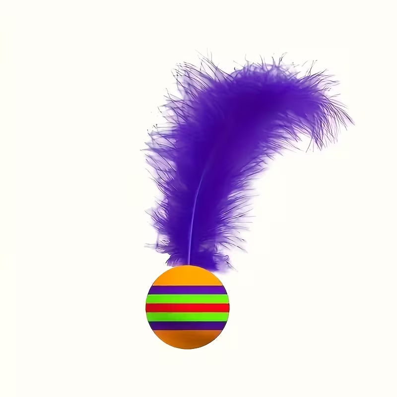 Random Color Chewable Interactive Cat Toy Balls, Curious, Athletic, Fun Set, Random Color