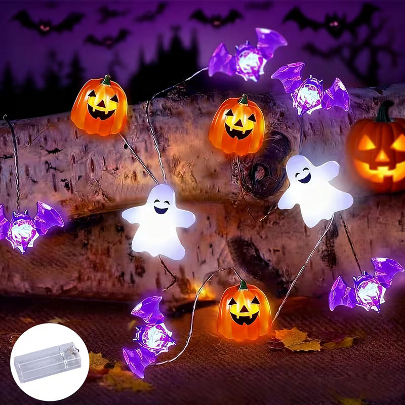 1pc 10/20LED Battery Operated for halloween Mixed Style Indoor String Lights, Battery Powered