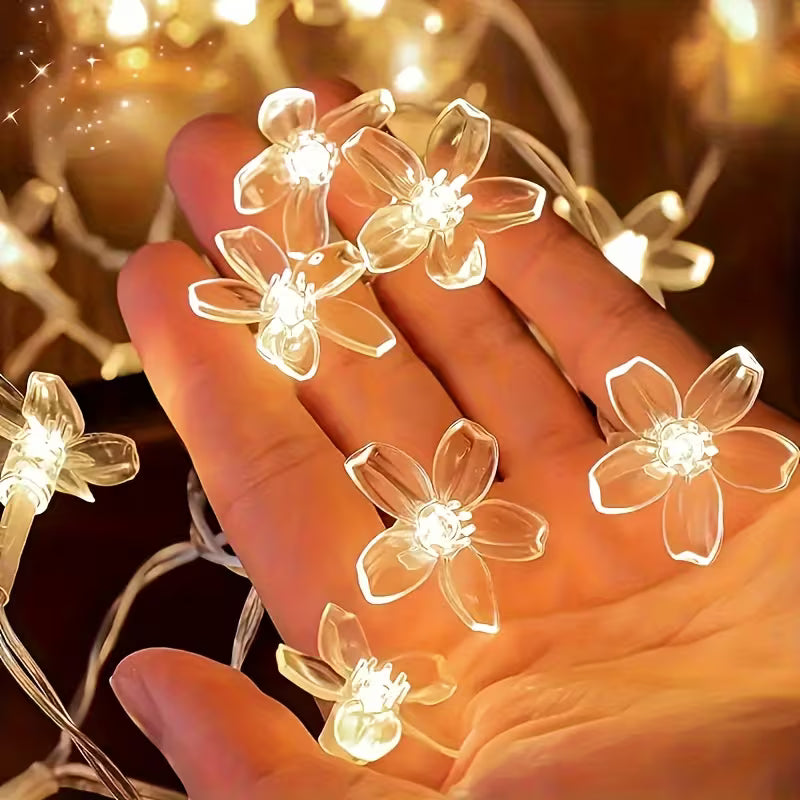 A String of Cherry Blossom Lights, Small Decorative Lights for Home Garden Decoration
