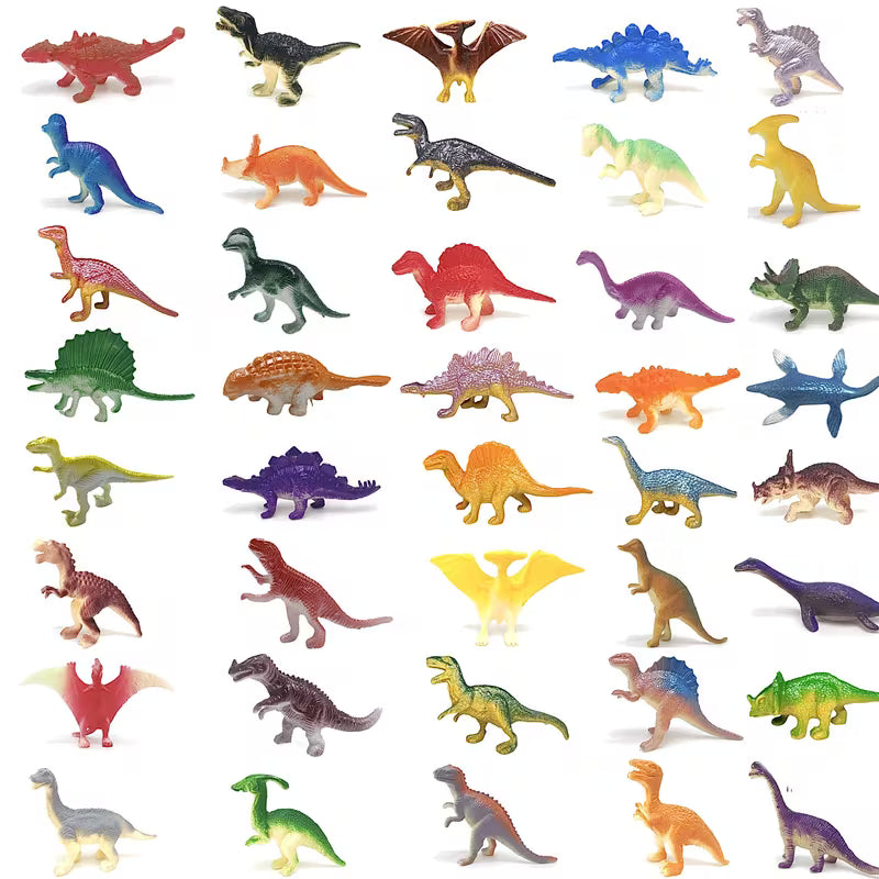 Set of Plastic Dinosaur Figures (40 Styles), a Mini Dinosaur, Plastic