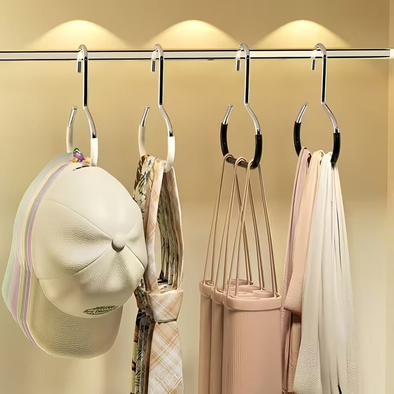 2pcs Simple Hat Storage Hooks, Metal Material for Scarf Organization, Belt Organization