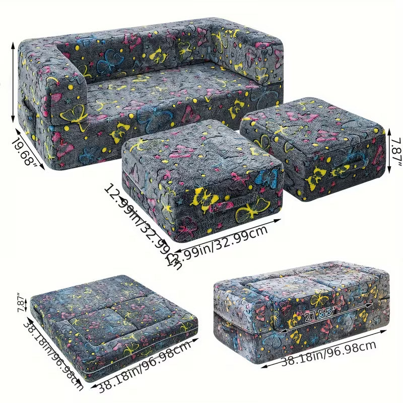 Sofabed Set, Luminous Folding Sofa Bed, Multifunctional Folding Sofa Cushion Suitable For Game