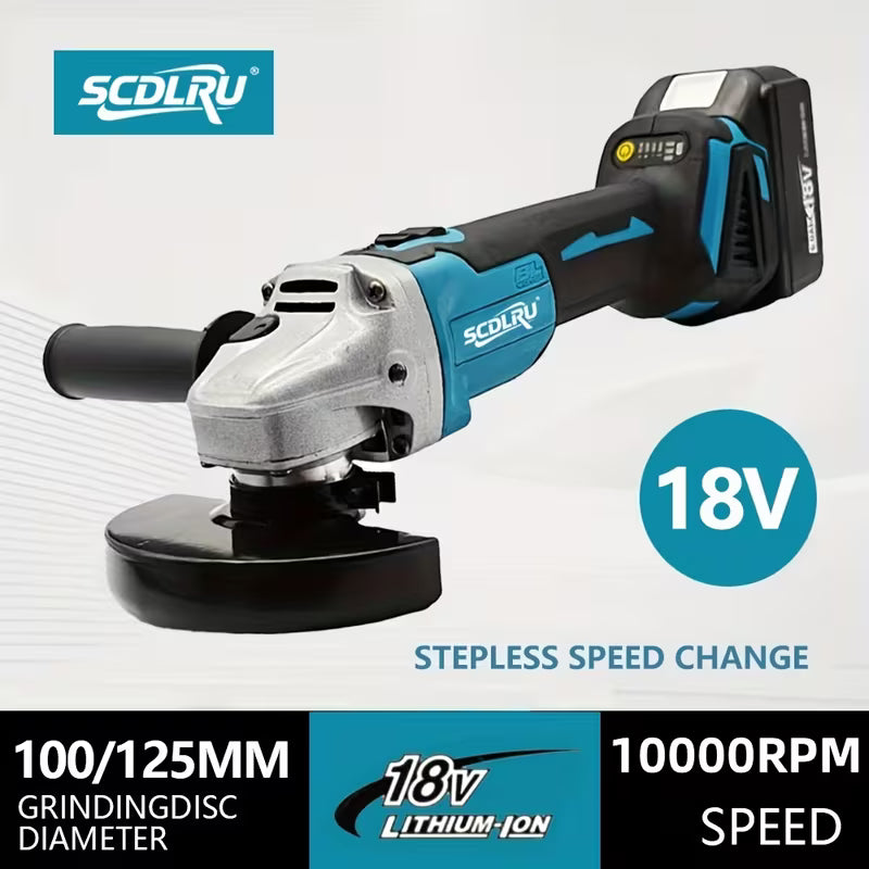 SCDLRU 125Mm/100Mm Brushless Electric Angle Grinder 10000RPM Cordless Polishing Machine for Makita