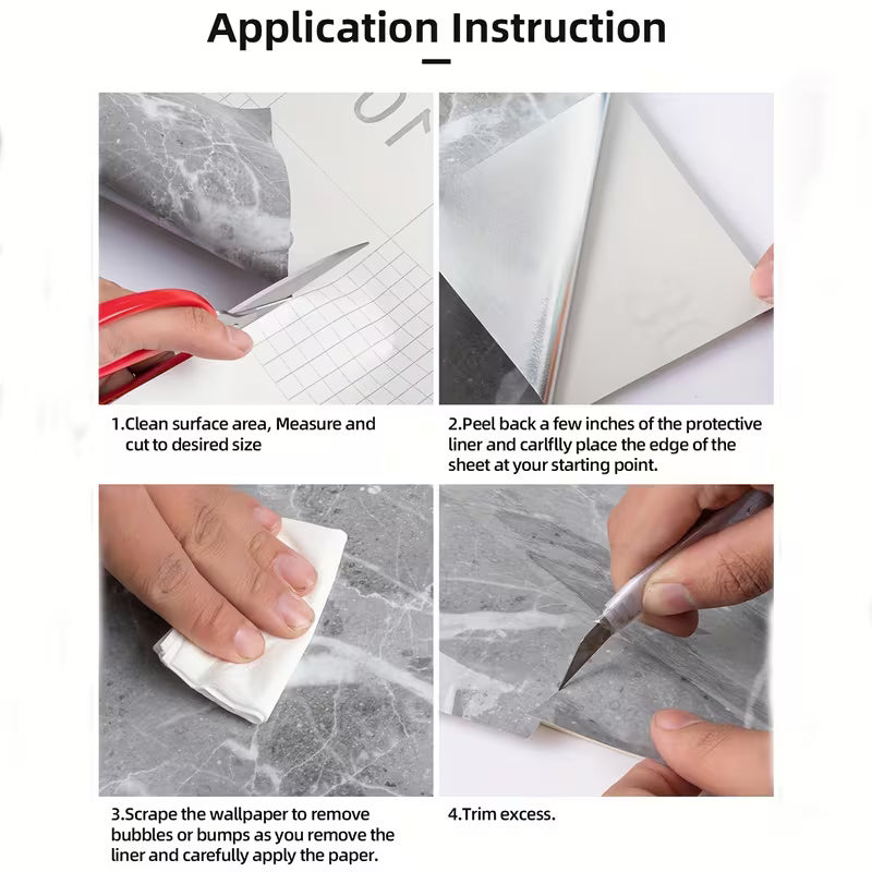 1pc, 15.75*39.37inch Self-adhesive Waterproof Wallpaper for Home Use, Cabinet, Stove