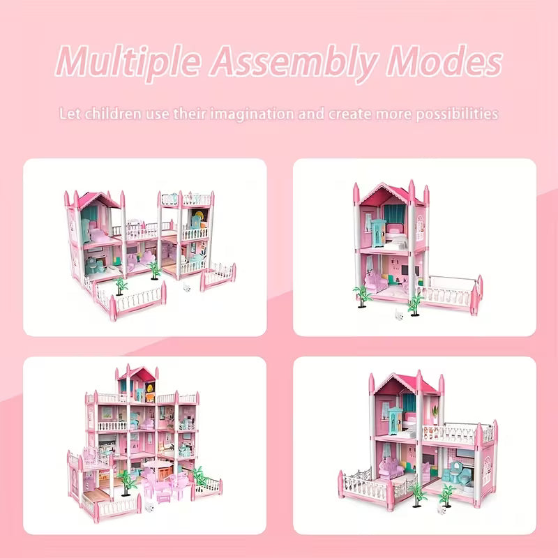 Pink Blue Villa Playset for Boys and Girls
