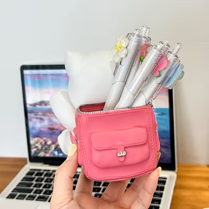 Anime Lucky Cat Pen Holder And Storage Container Set
