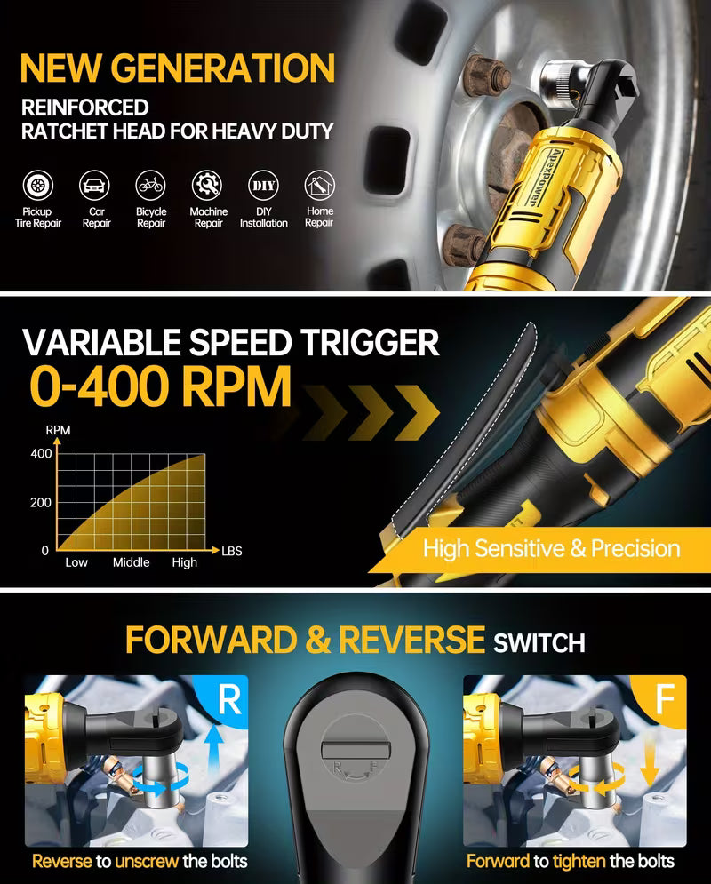 Ft-lb Cordless Ratchet Wrench Kit