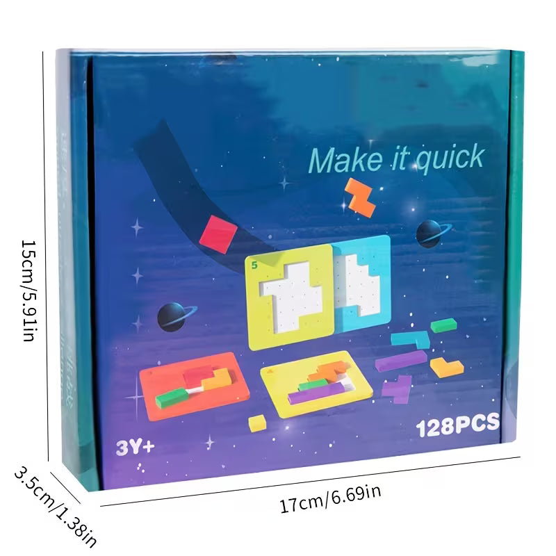 Puzzle Battle Toy Set Includes 20 Puzzle Cards with Different Colored
