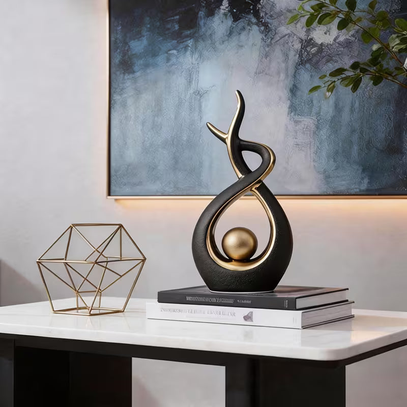 1pc Resin Abstract Geometric Design Minimalist Modern Home Decor Item for Living Rooms