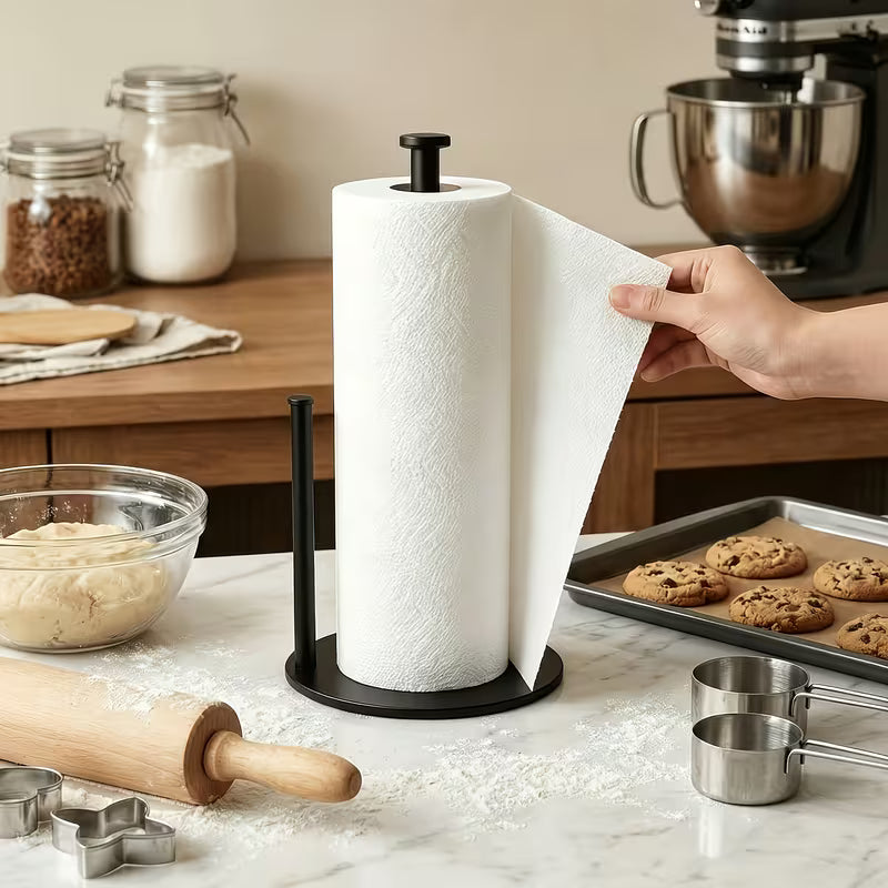 2026 Kitchen Paper Towel Holder with Reinforced Base - Space-Saving Countertop Storage Unit