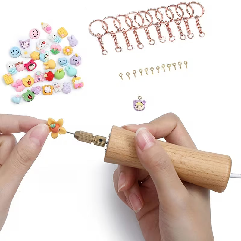 46pcs Mini Electric Drill Epoxy Resin Hole Puncher, USB Mini Electric Drill for Grinding, Polishing