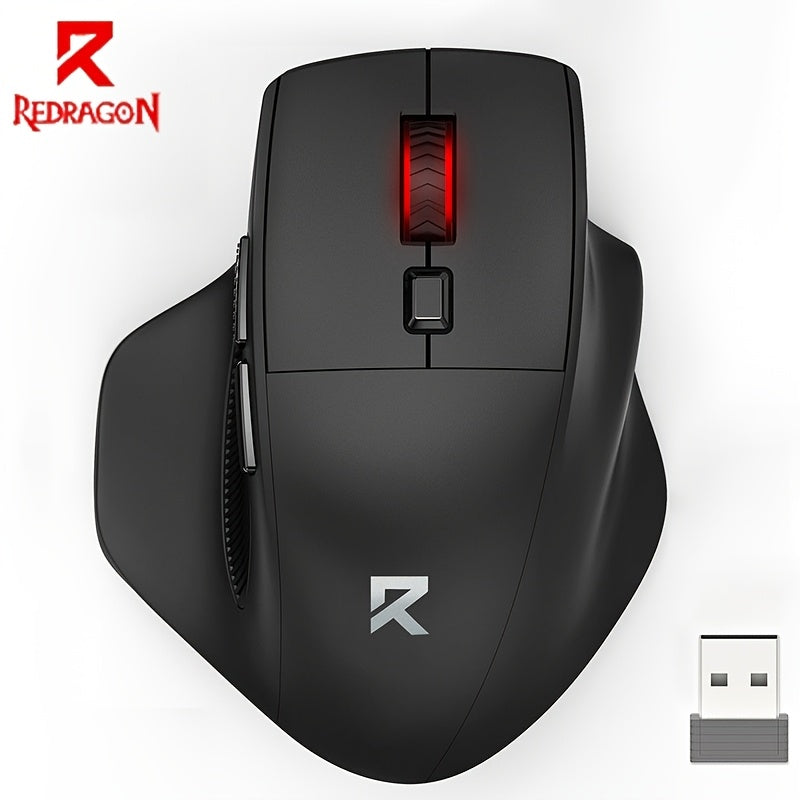Redragon 1pc Ergonomic Wireless Office Mouse, 6 Buttons Set