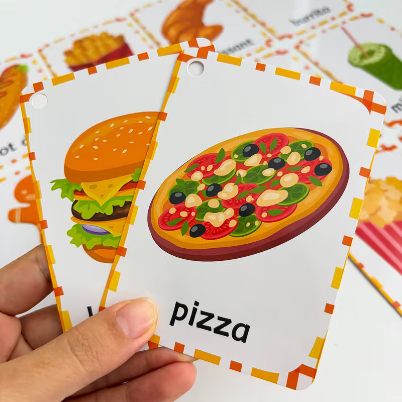 48-Piece Food Flash Cards for Kids
