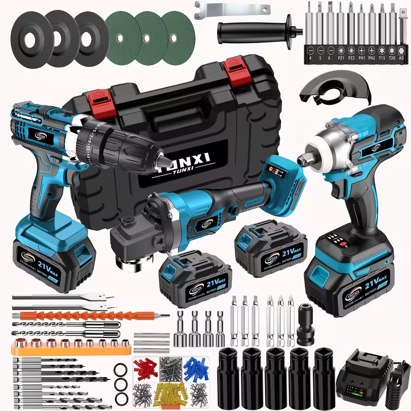 In- Cordless Tool Kit with - Tools Suitable for Home, Neat Storage Packaging
