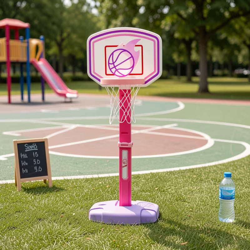 Toddler Basketball Hoop Adjustable Height Kids Basketball Goal with 4