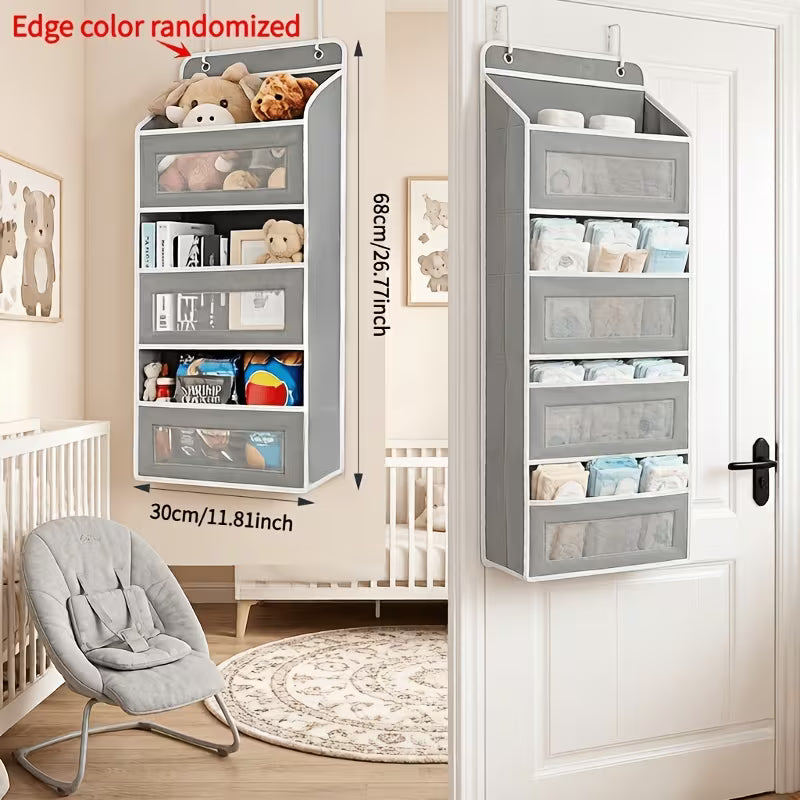 Door Style Multi-layer Storage Bag, Storage Artifact, Non Drilling Wall Hanging Rack, Thick