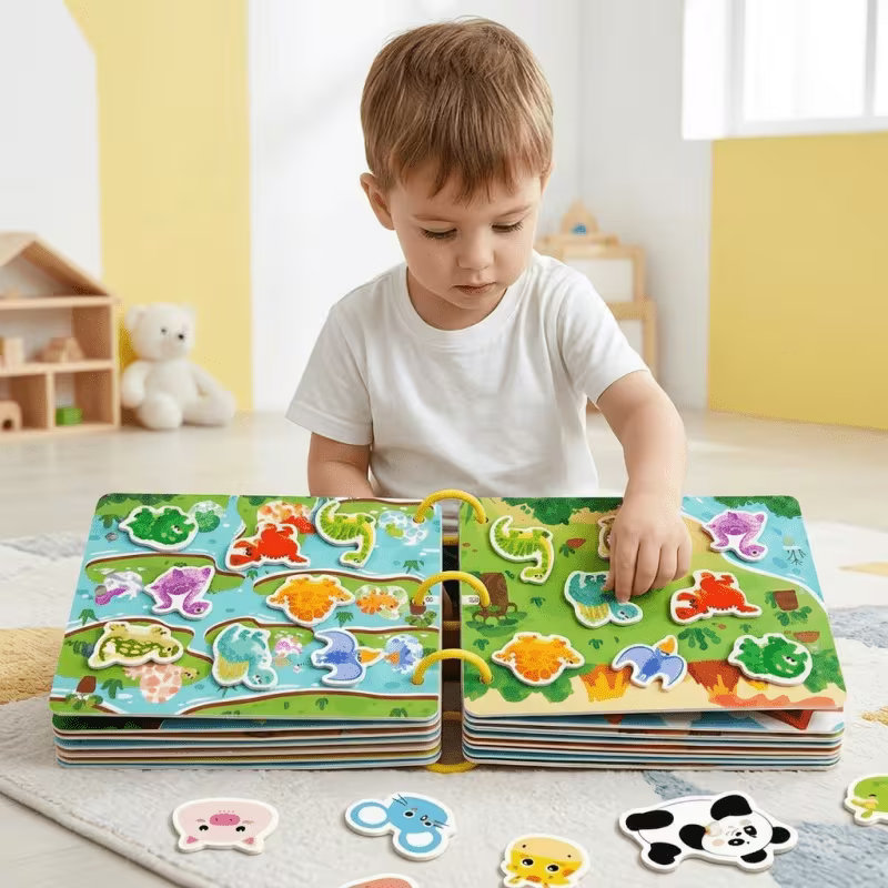 Interactive Learning Sticker Activity Book with Dinosaur Theme