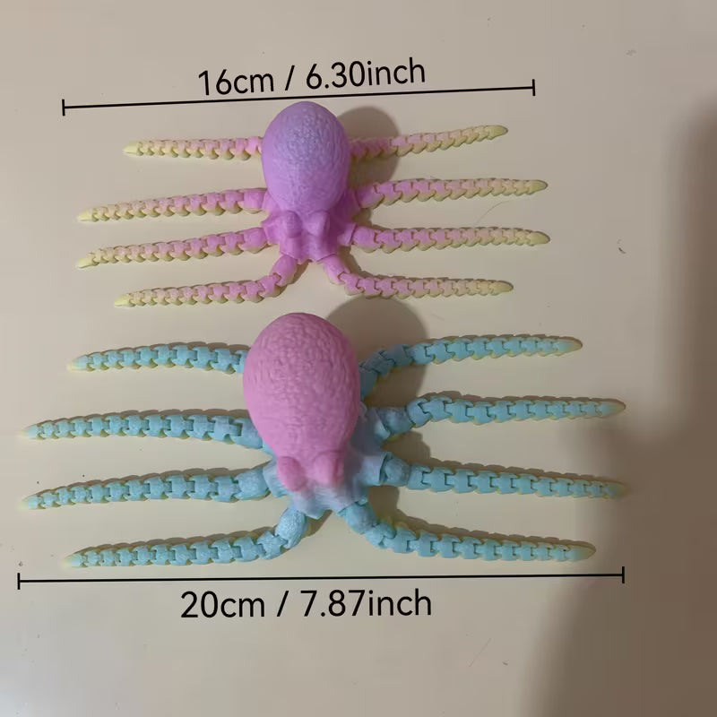 1Pc/2-Piece 3D Printed Movable Joint Octopus & Squid Ornaments Glass