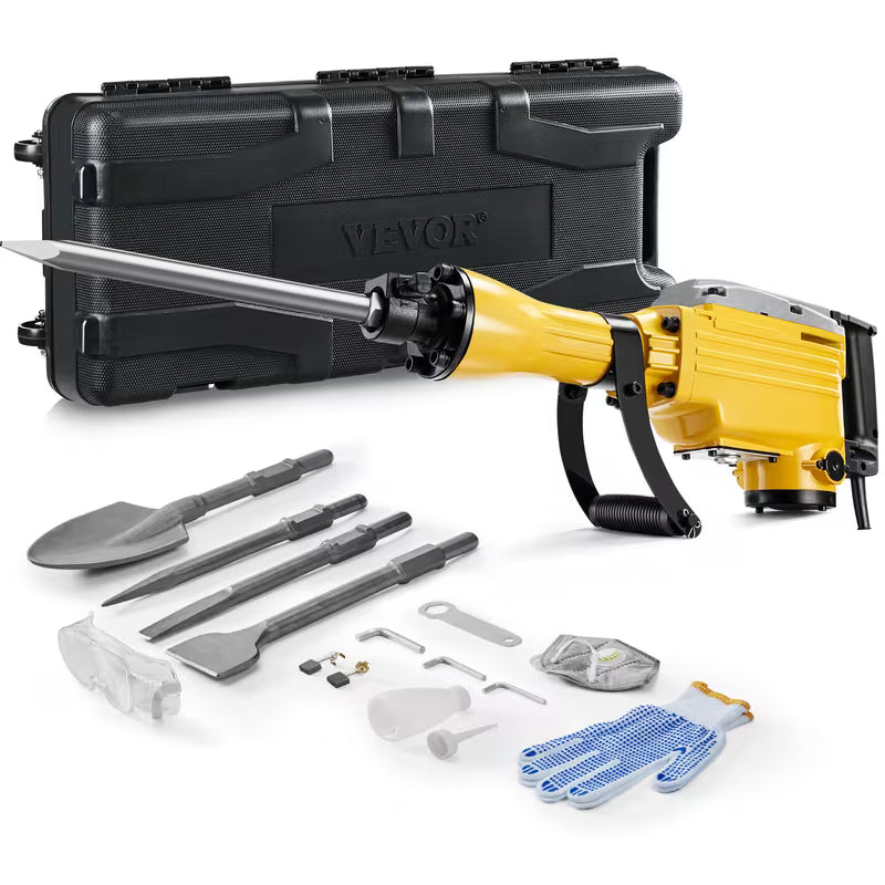 VEVOR Demolition Jack Hammer Concrete Breaker 2200W Electric Hammer 4