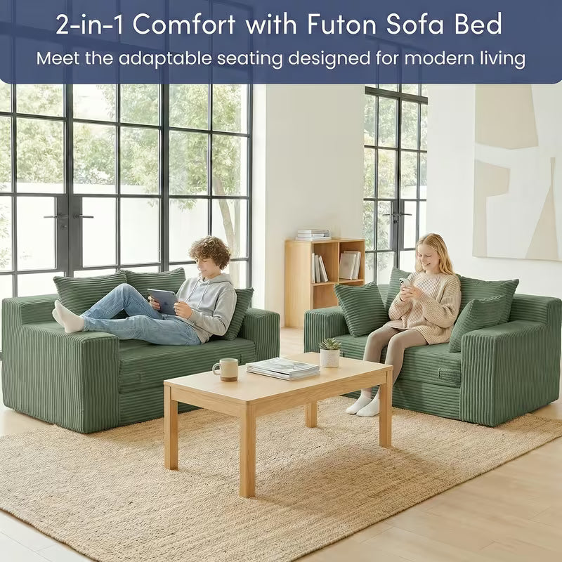 Boneless Couch Loveseat Sleeper, Convertible Sofa Bed Folding Couch Bed