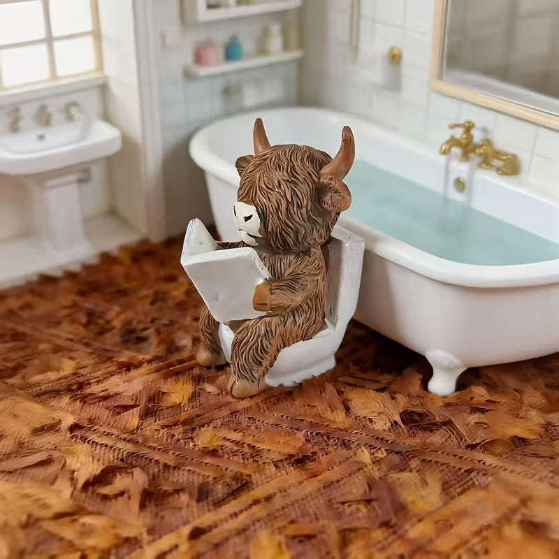 Highland Cow Bathroom, White