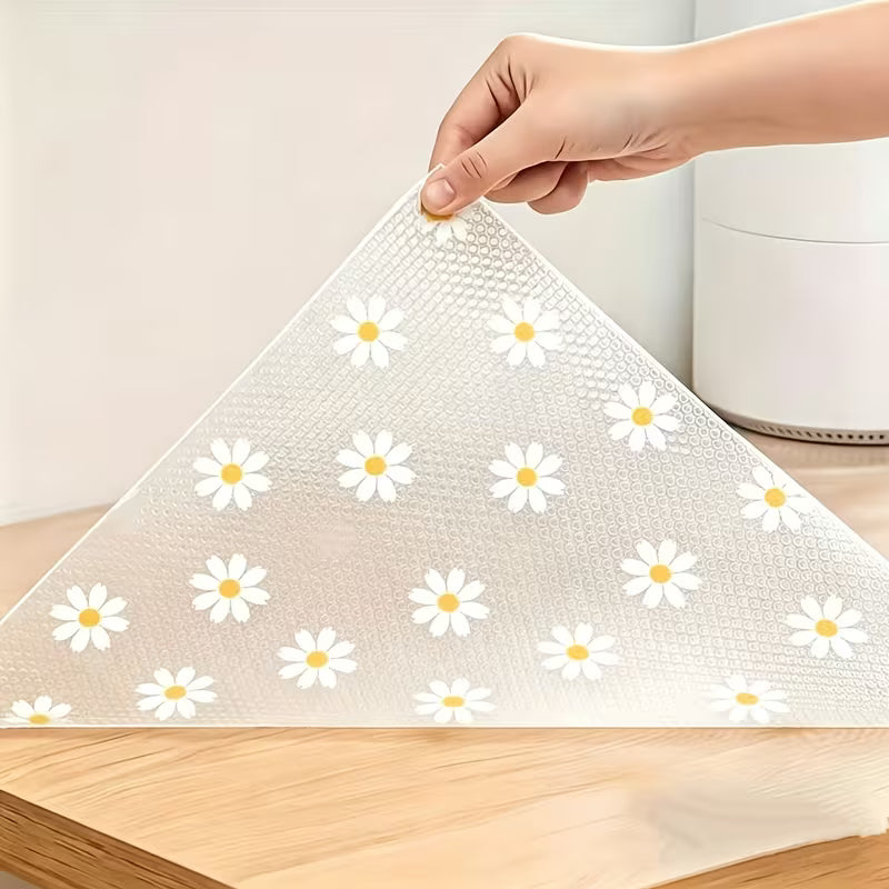 1 Roll of Daisy Design Waterproof Cabinet Liner - Easy to Clean Plastic Mat, Waterproof