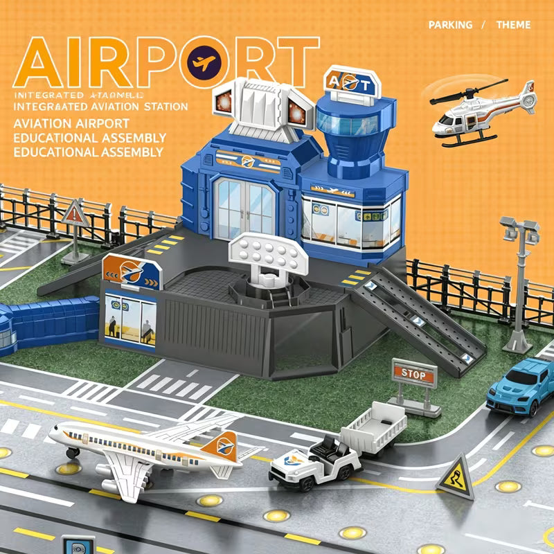 Airport Playset with Airplane Plastic