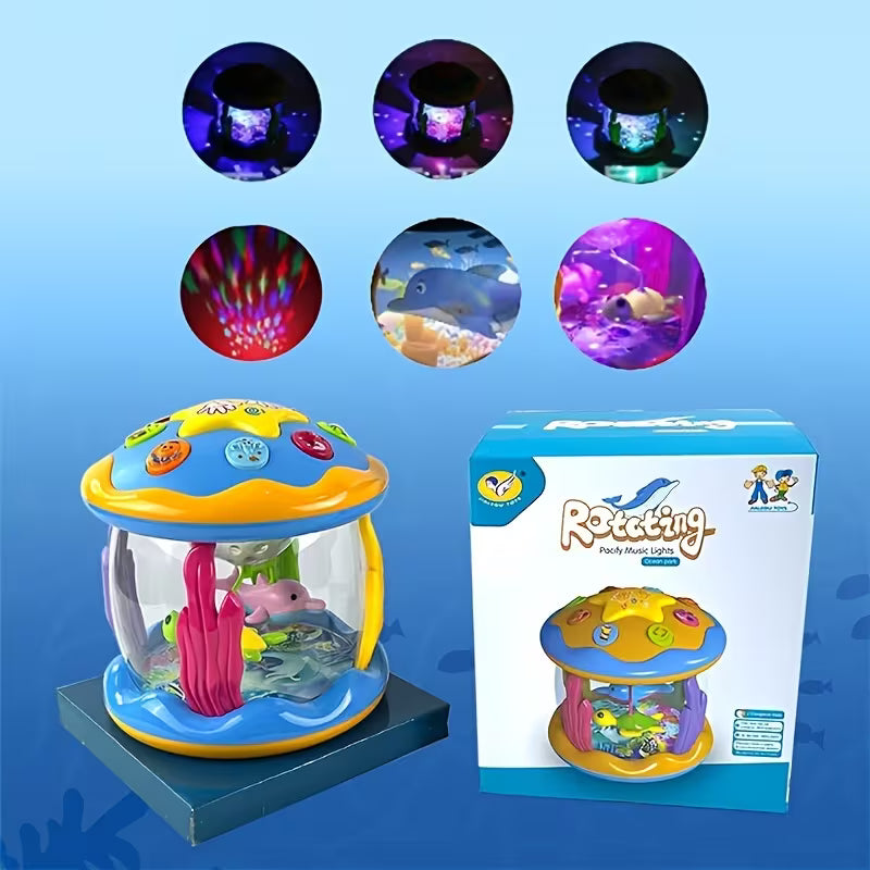 Kids Ocean Rotating Light Up Musical Hand Drum Toy