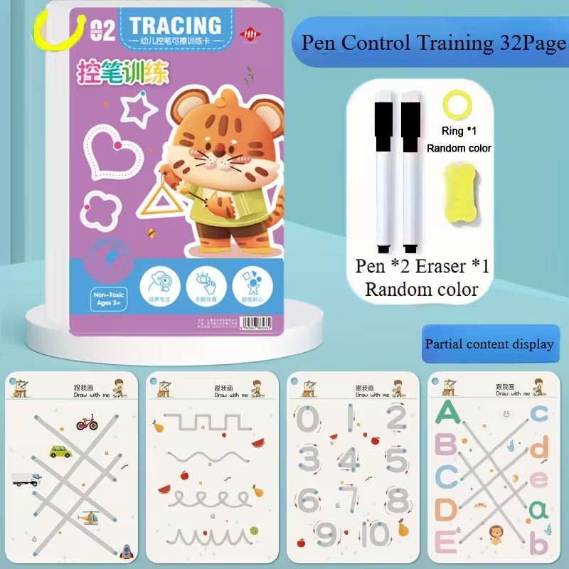 32 Pages Reusable Magic Practice Copybook Set