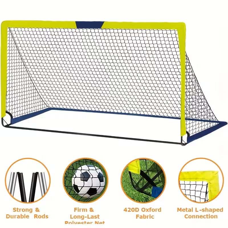 2 Sets 6' X 4' Size Portable Soccer Goals for Backyard