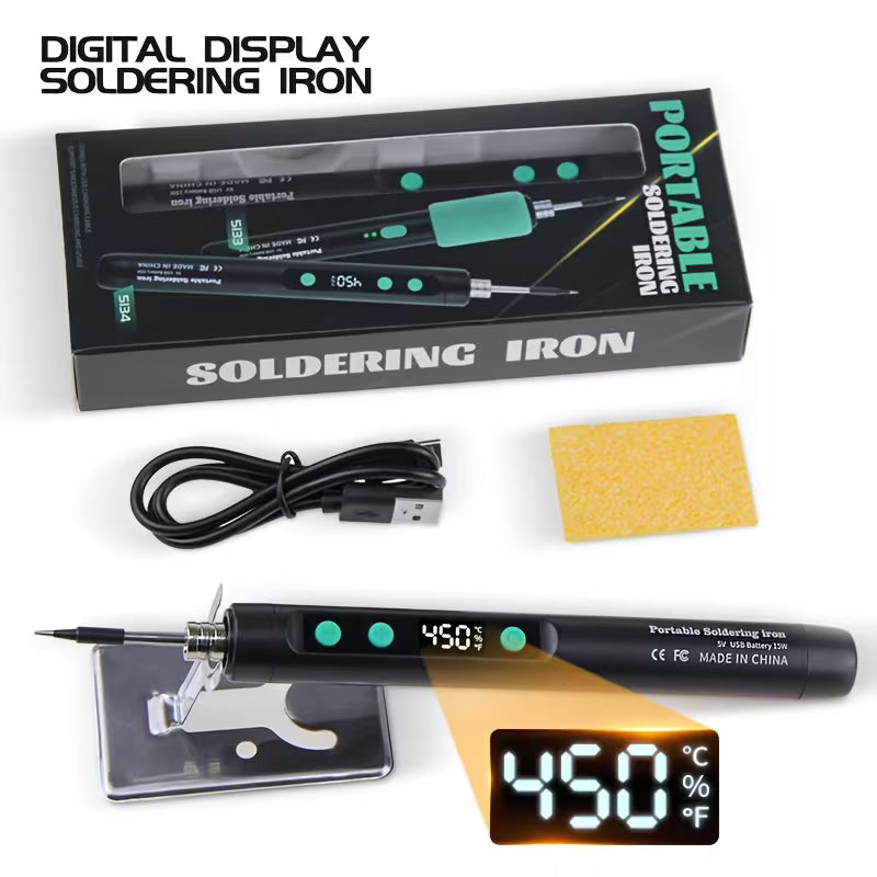 Cordless Soldering Kit, Smart LED Display Soldering Pen Kit