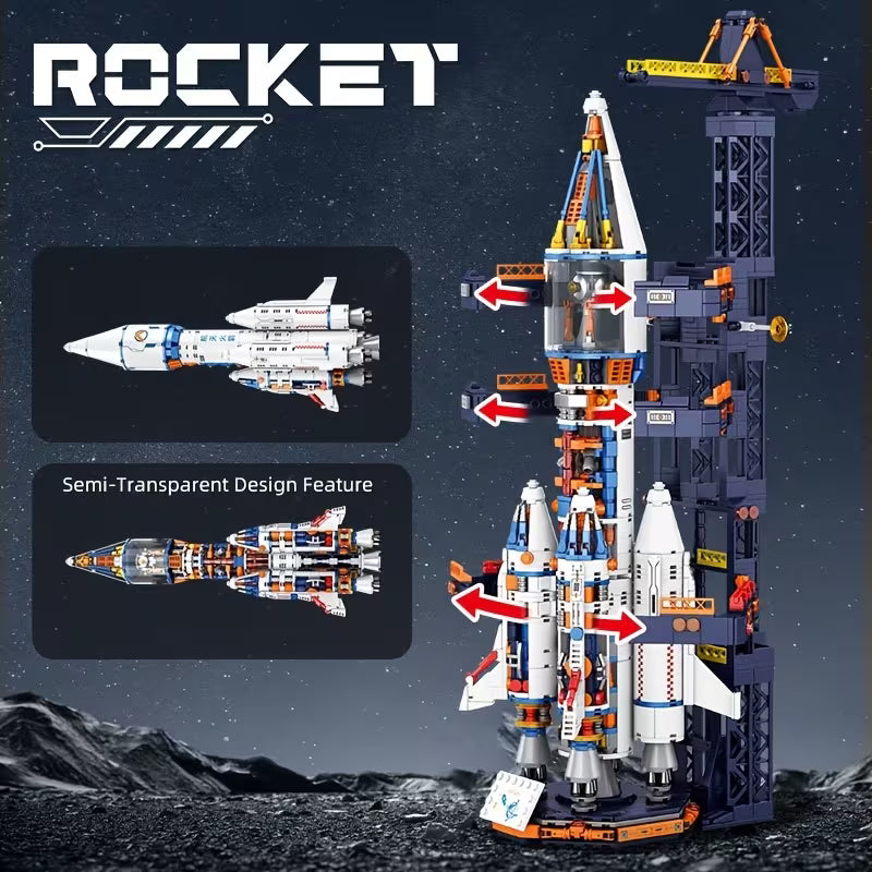 1432-Piece Semi-mechanical Space Launch Rocket • Realistic Rocket