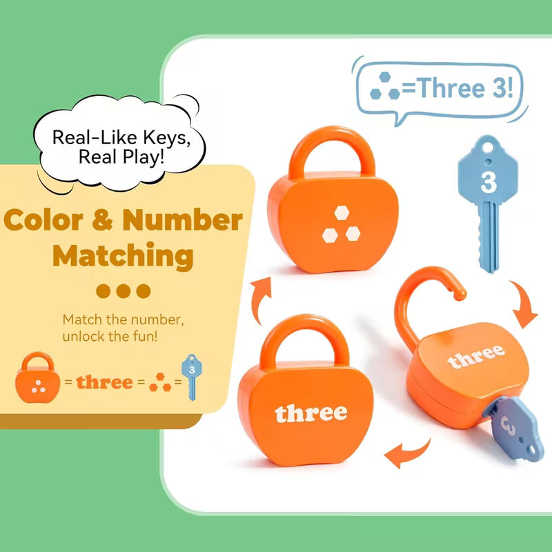20-Piece Set: 5 Locks + 5 Keys + 10 Cards