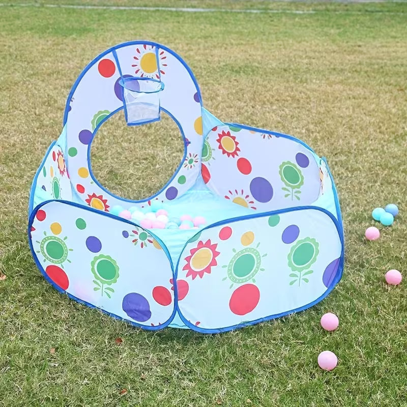 Blue Colorful Wave Point Tent Tunnel Ball Pool Set Outdoor Indoor Play