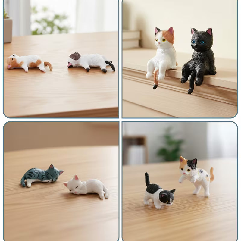 Cat Desk Accessories, Adorable Resin Mini Cat Desk Set, Resin