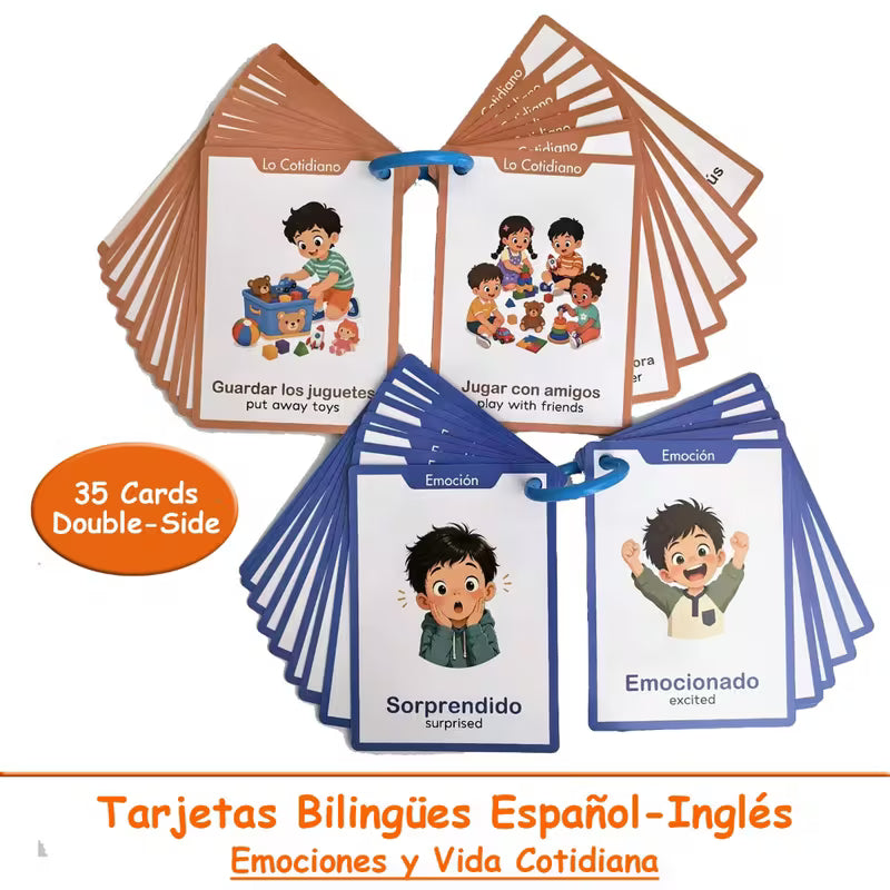 2 Themes Set Spanish Flashcards for Kids