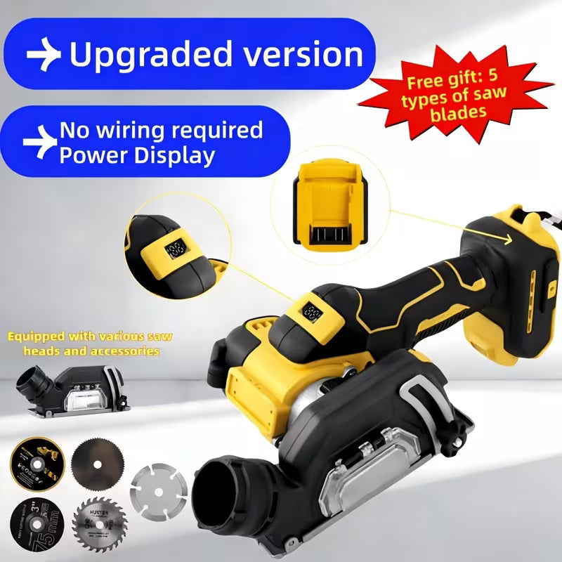 Brushless Electric Mini Circular Saw - Features Quick Blade Change Without Wires