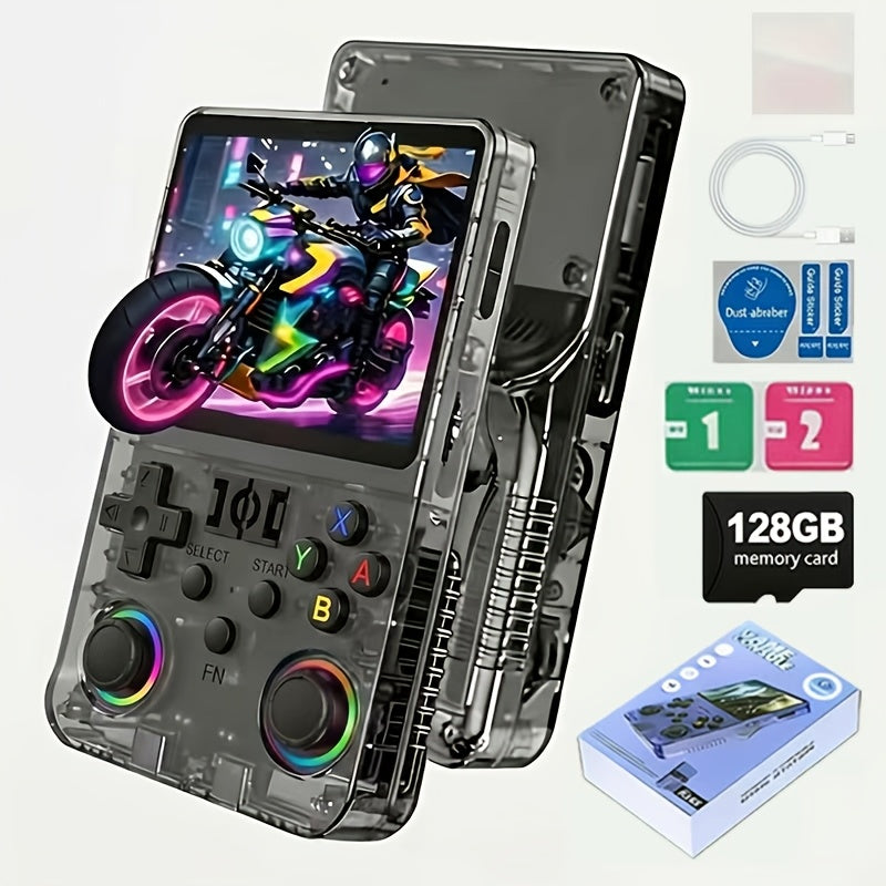 Retro R36S Handheld Game Console, 128GB Portable Game Console, 3.5-Inch