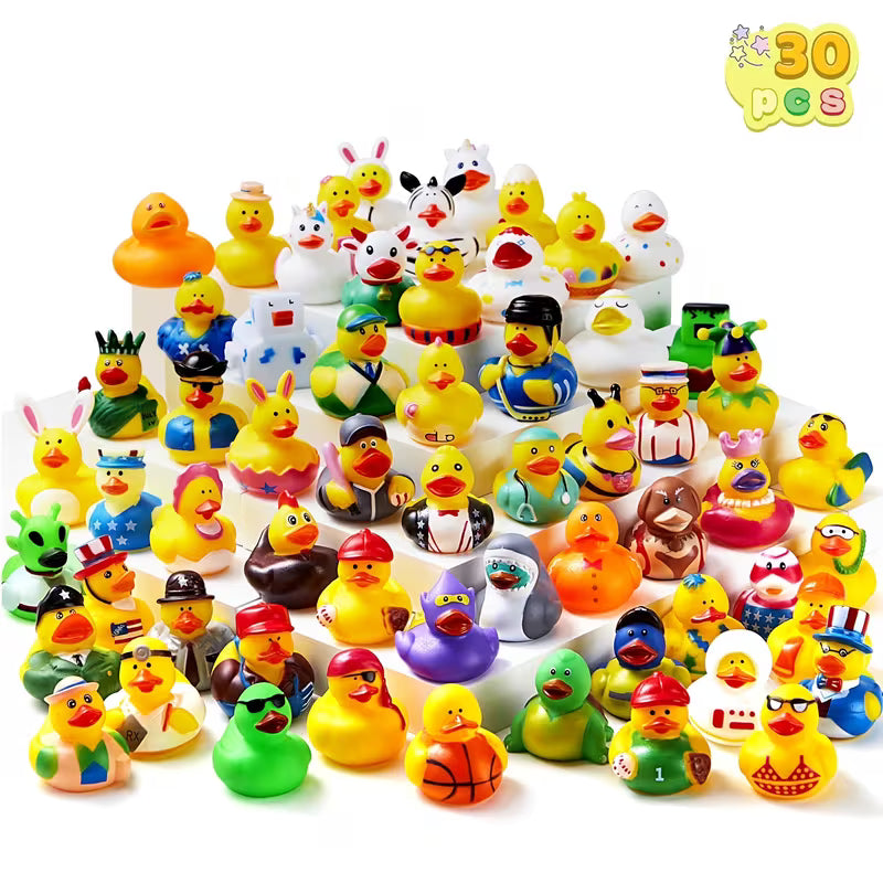 SYNCFUN Baby Bath Toy, Assortment Mini Rubber Duck Toys Set